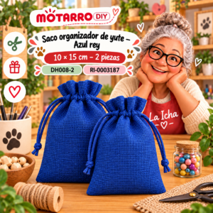 ri-0003187-dh008-2 Saco organizador de yute – Azul rey – 10 × 15 cm – 2 piezas