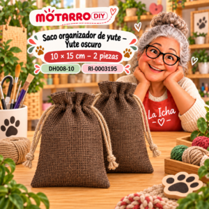 ri-0003195-dh008-10 Saco organizador de yute – Yute oscuro – 10 × 15 cm – 2 piezas