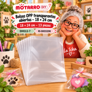 ri-0003208-dh012-7 Bolsas OPP transparentes abiertas – 18 × 24 cm – 13 piezas