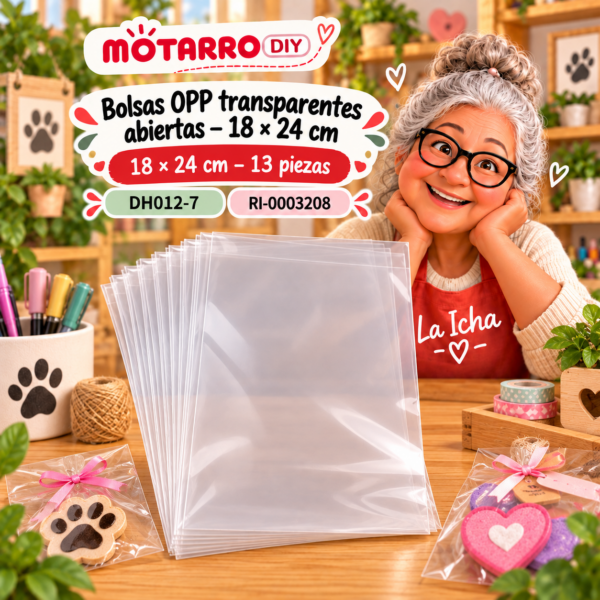 ri-0003208-dh012-7 Bolsas OPP transparentes abiertas – 18 × 24 cm – 13 piezas