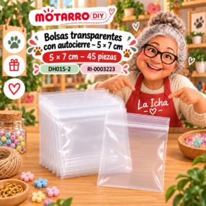 ri-0003223-dh015-2 Bolsas transparentes con autocierre – 5 × 7 cm – 45 piezas