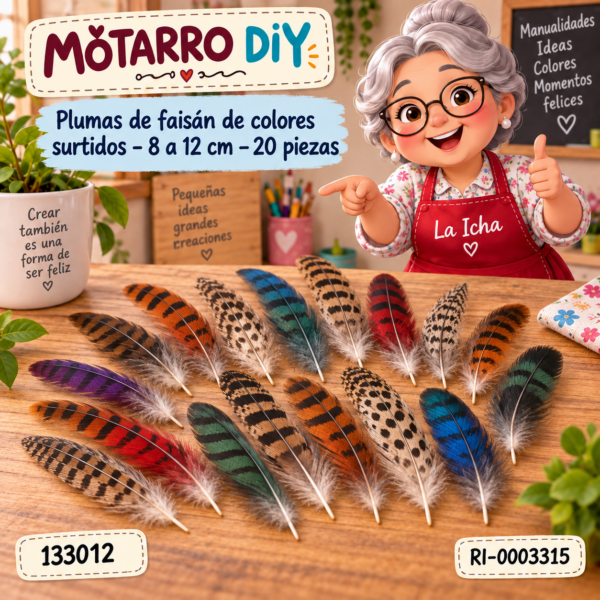 ri-0003315-133012 Plumas de faisán de colores surtidos – 8 a 12 cm – 20 piezas