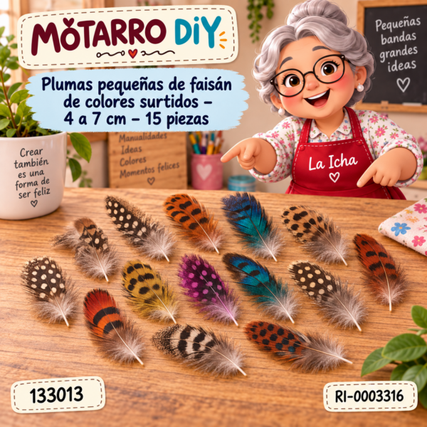 ri-0003316-133013 Plumas pequeñas de faisán de colores surtidos – 4 a 7 cm – 15 piezas