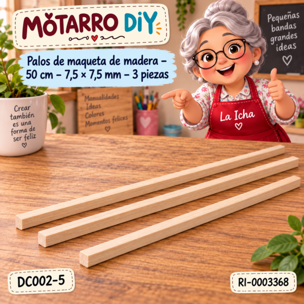 ri-0003368-dc002-5 Palos de maqueta de madera – 50 cm – 7,5 × 7,5 mm – 3 piezas