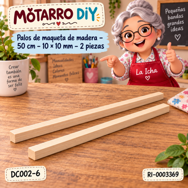 ri-0003369-dc002-6 Palos de maqueta de madera – 50 cm – 10 × 10 mm – 2 piezas
