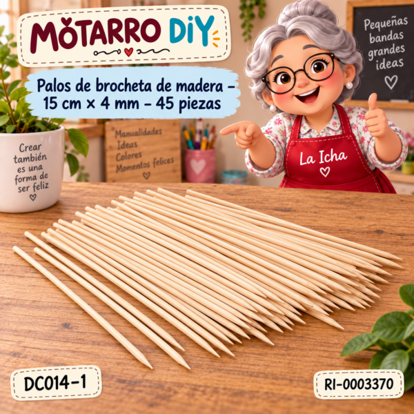 ri-0003370-dc014-1 Palos de brocheta de madera – 15 cm × 4 mm – 45 piezas