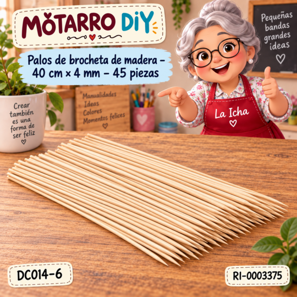 ri-0003375-dc014-6 Palos de brocheta de madera – 40 cm × 4 mm – 45 piezas