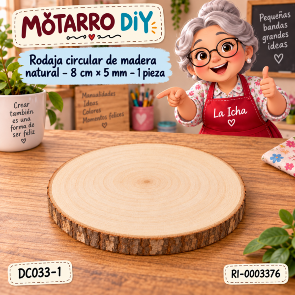 ri-0003376-dc033-1 Rodaja circular de madera natural – 8 cm × 5 mm – 1 pieza