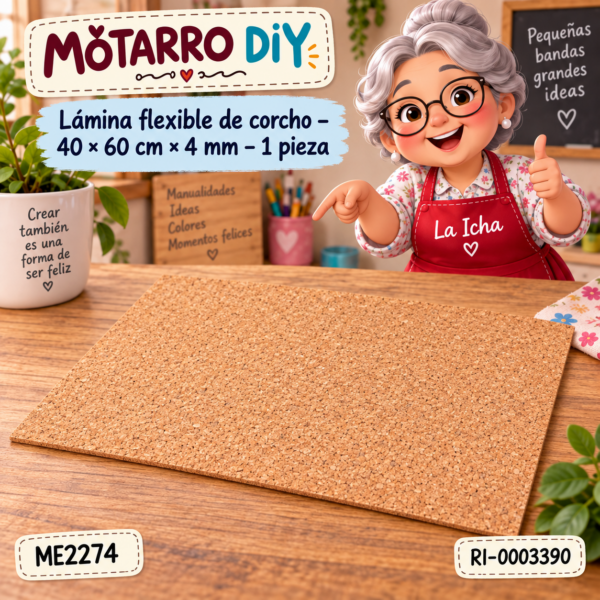 ri-0003390-me2274 Lámina flexible de corcho – 40 × 60 cm × 4 mm – 1 pieza