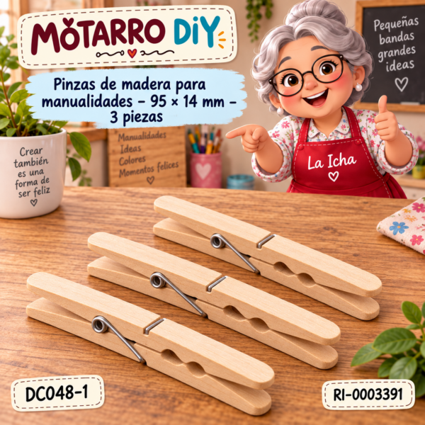 ri-0003391-dc048-1 Pinzas de madera para manualidades – 95 × 14 mm – 3 piezas
