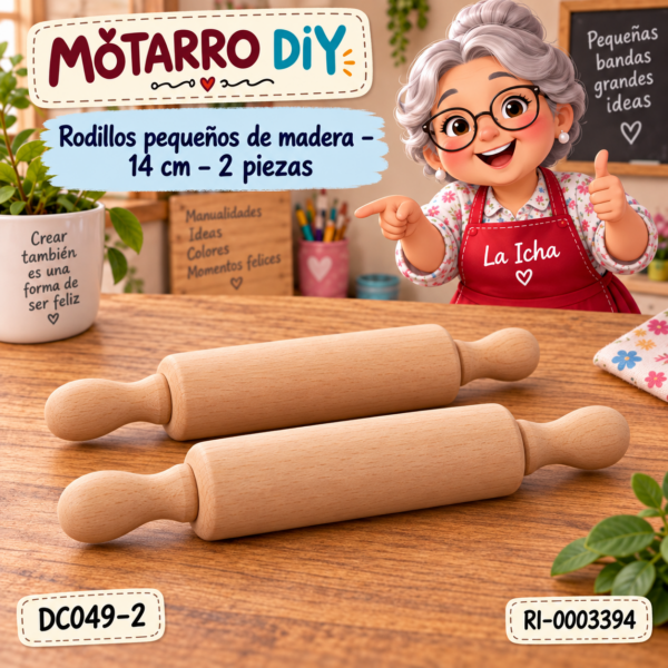 ri-0003394-dc049-2 Rodillos pequeños de madera – 14 cm – 2 piezas