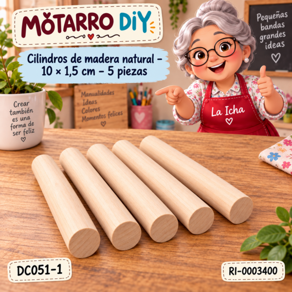 ri-0003400-dc051-1 Cilindros de madera natural – 10 × 1,5 cm – 5 piezas