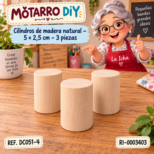 ri-0003403-dc051-4 Cilindros de madera natural – 5 × 2,5 cm – 3 piezas