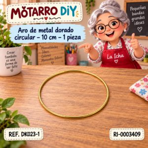ri-0003409-dk023-1 Aro de metal dorado circular – 10 cm – 1 pieza