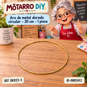 ri-0003411-dk023-3 Aro de metal dorado circular – 20 cm – 1 pieza
