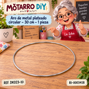 ri-0003418-dk023-10 Aro de metal plateado circular – 30 cm – 1 pieza