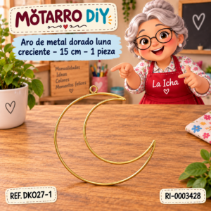 ri-0003428-dk027-1 Aro de metal dorado luna creciente – 15 cm – 1 pieza