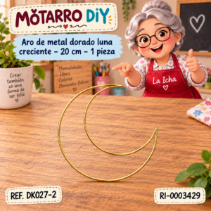 ri-0003429-dk027-2 Aro de metal dorado luna creciente – 20 cm – 1 pieza
