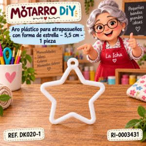 ri-0003431-dk020-1 Aro plástico para atrapasueños con forma de estrella – 5,5 cm – 1 pieza