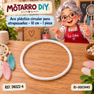 ri-0003445-dk022-4 Aro plástico circular para atrapasueños – 10 cm – 1 pieza