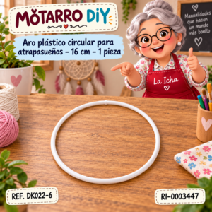 ri-0003447-dk022-6 Aro plástico circular para atrapasueños – 16 cm – 1 pieza