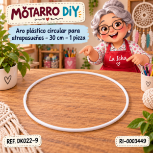ri-0003449-dk022-9 Aro plástico circular para atrapasueños – 30 cm – 1 pieza