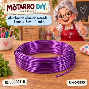 ri-0003455-dg003-6 Alambre de aluminio morado – 1 mm × 5 m – 1 rollo