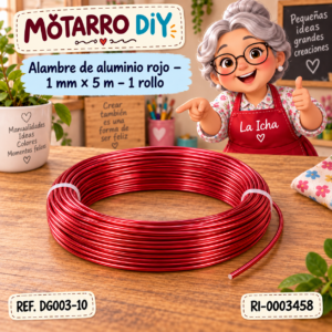 ri-0003458-dg003-10 Alambre de aluminio rojo – 1 mm × 5 m – 1 rollo