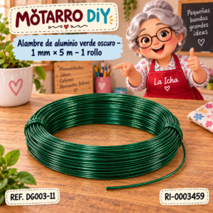 ri-0003459-dg003-11 Alambre de aluminio verde oscuro – 1 mm × 5 m – 1 rollo