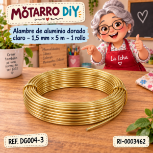 ri-0003462-dg004-3 Alambre de aluminio dorado claro – 1,5 mm × 5 m – 1 rollo
