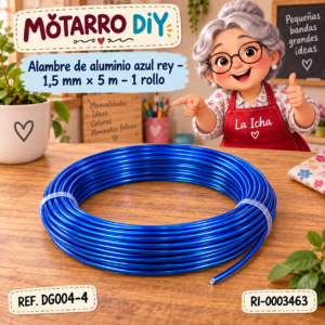 ri-0003463-dg004-4 Alambre de aluminio azul rey – 1,5 mm × 5 m – 1 rollo