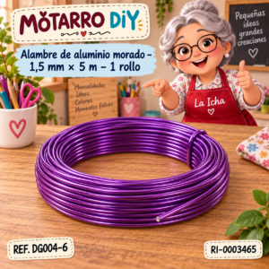 ri-0003465-dg004-6 Alambre de aluminio morado – 1,5 mm × 5 m – 1 rollo