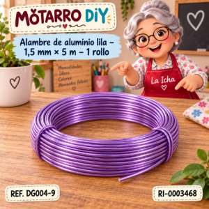 ri-0003468-dg004-9 Alambre de aluminio lila – 1,5 mm × 5 m – 1 rollo