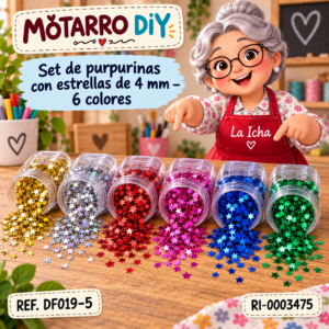 ri-0003475-df019-5 Set de purpurinas con estrellas de 4 mm – 6 colores