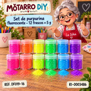ri-0003486-df019-16 Set de purpurina fluorescente – 12 frascos × 5 g
