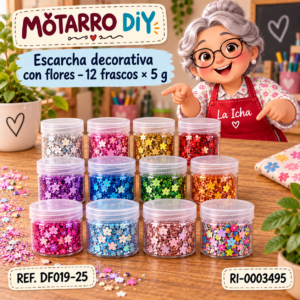 ri-0003495-df019-25 Escarcha decorativa con flores – 12 frascos × 5 g