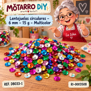ri-0003508-db033-1 Lentejuelas circulares – 6 mm – 15 g – Multicolor