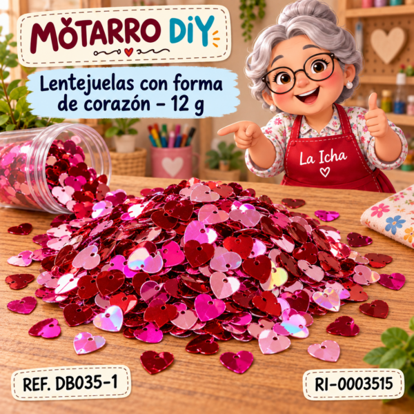 Lentejuelas con forma de corazón – 12 g