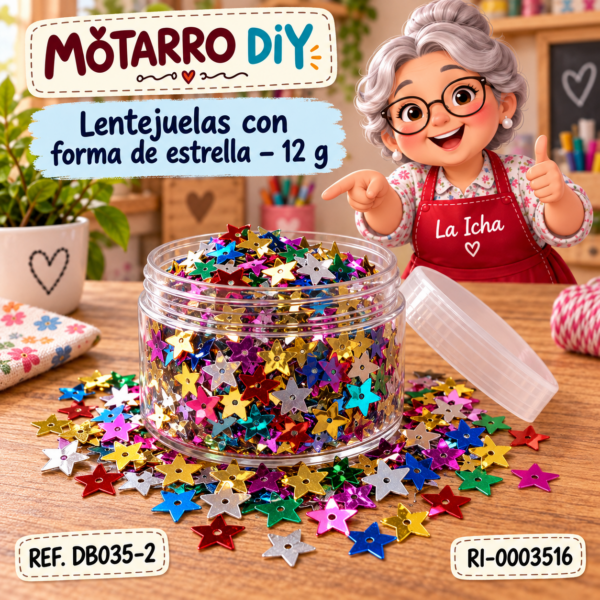 Lentejuelas con forma de estrella – 12 g