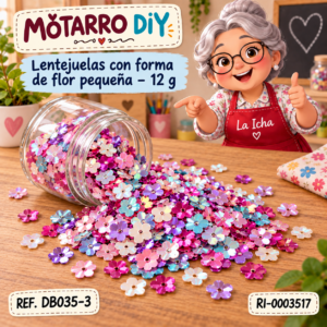 ri-0003517-db035-3 Lentejuelas con forma de flor pequeña – 12 g