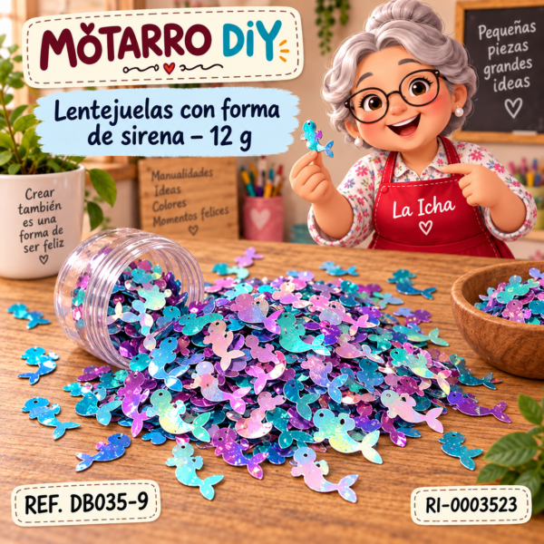 Lentejuelas con forma de sirena – 12 g