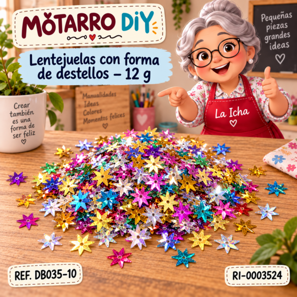 Lentejuelas con forma de destellos – 12 g