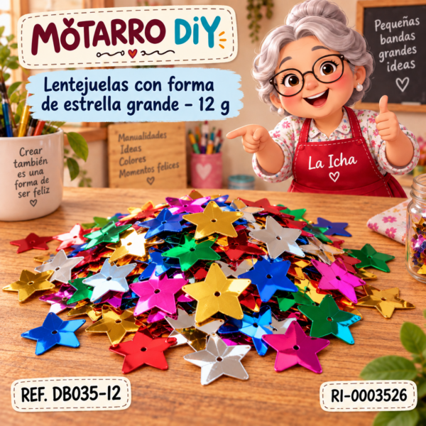 Lentejuelas con forma de estrella grande – 12 g