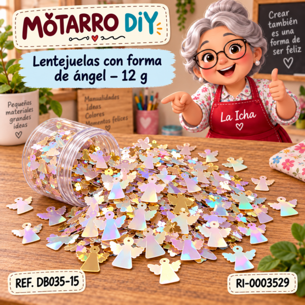 Lentejuelas con forma de ángel – 12 g