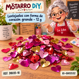 ri-0003532-db035-18 Lentejuelas con forma de corazón grande – 12 g