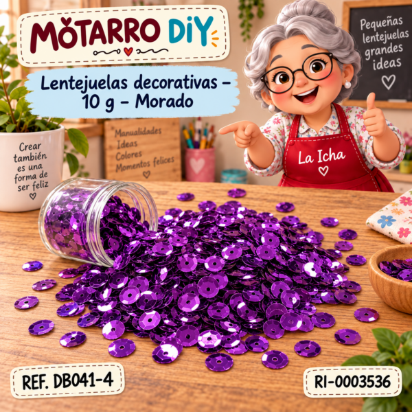 Lentejuelas decorativas – 10 g – Morado