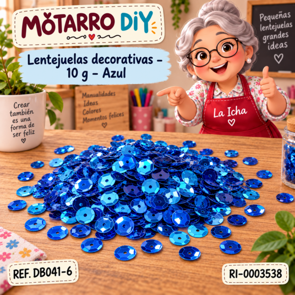 Lentejuelas decorativas – 10 g – Azul