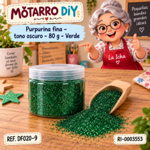 ri-0003553-df020-9 Purpurina fina – tono oscuro – 80 g – Verde