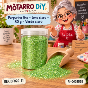 ri-0003555-df020-11 Purpurina fina – tono claro – 80 g – Verde claro