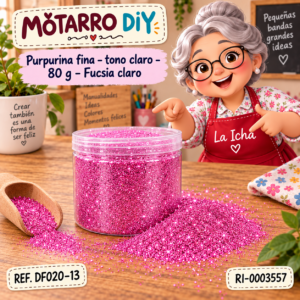 ri-0003557-df020-13 Purpurina fina – tono claro – 80 g – Fucsia claro